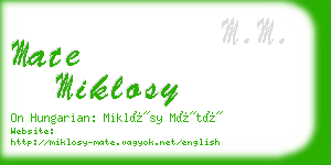 mate miklosy business card